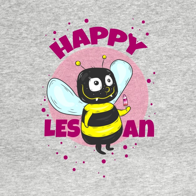 Happy Lesbian - Funny Puns Design by Twocatsandpossum